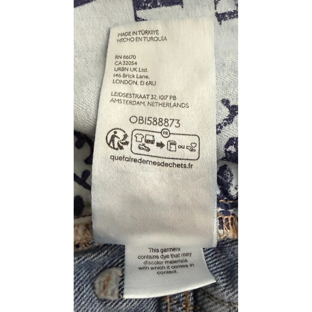 We The Free Women's Tinsley Baggy High Rise Straight Leg Jeans Blue Carpenter 28